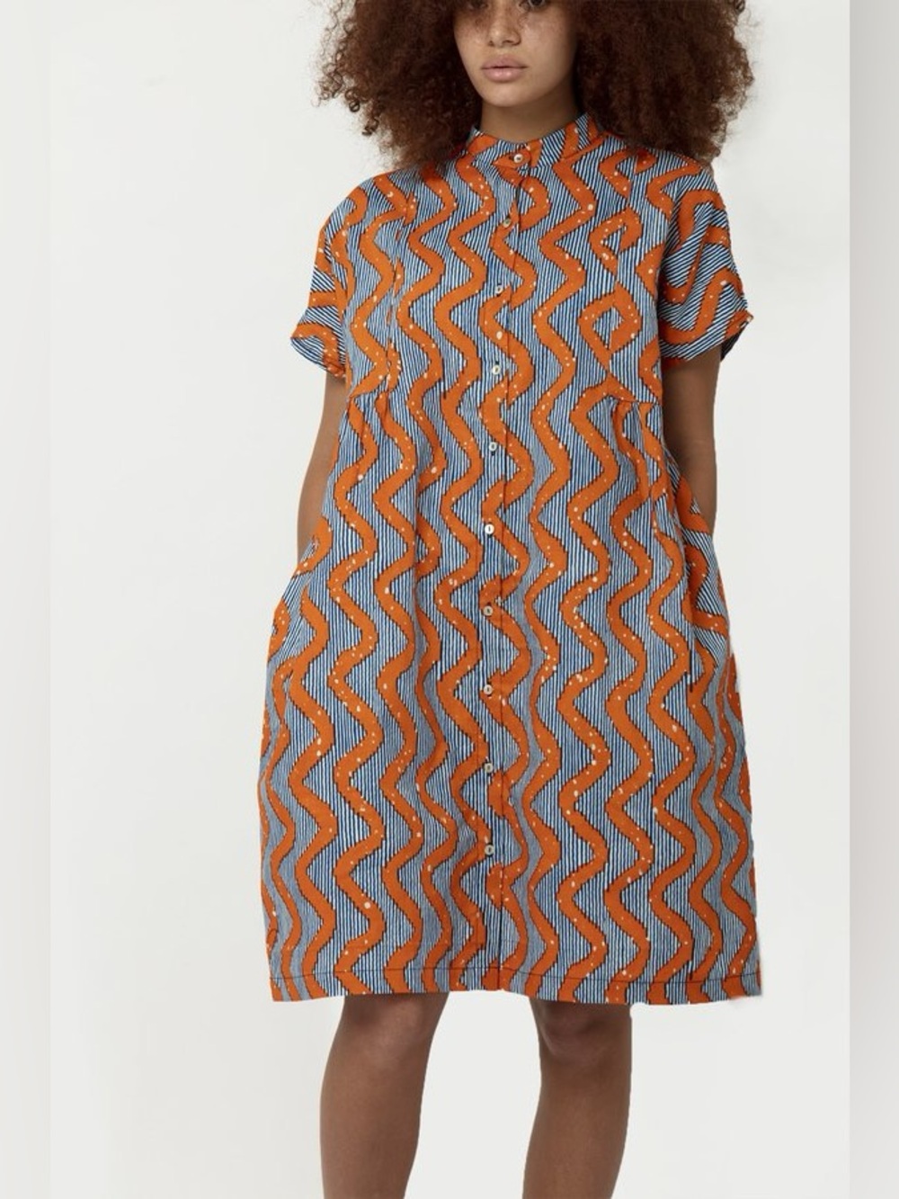 OSEI-DURO Bata Dress in Zig Zag